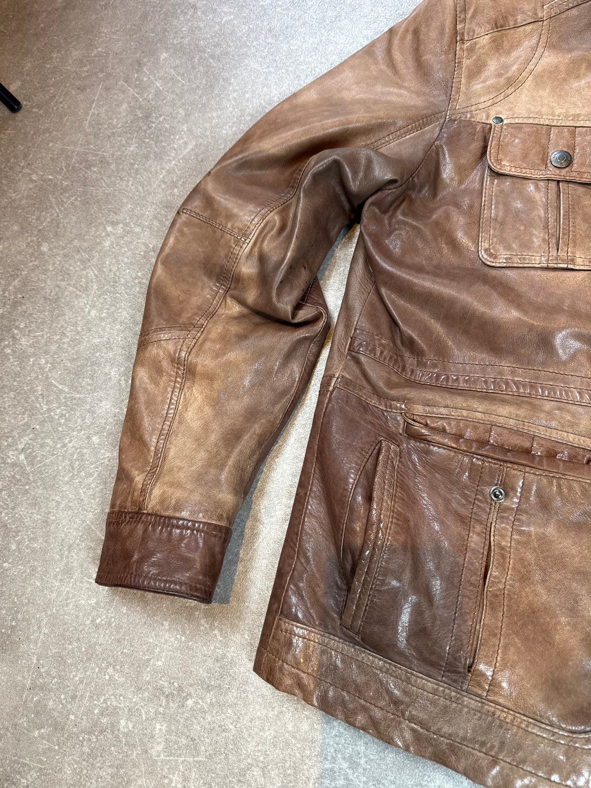 Engbers Lederjacke Herren Braun L Vintage Field Jacket Nappaleder Outdoor