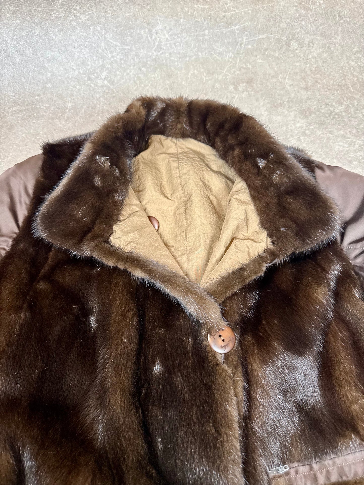 Vintage Nerzmantel Echtpelz Braun Damen Pelzmantel Lang Klassisch Elegant Winter
