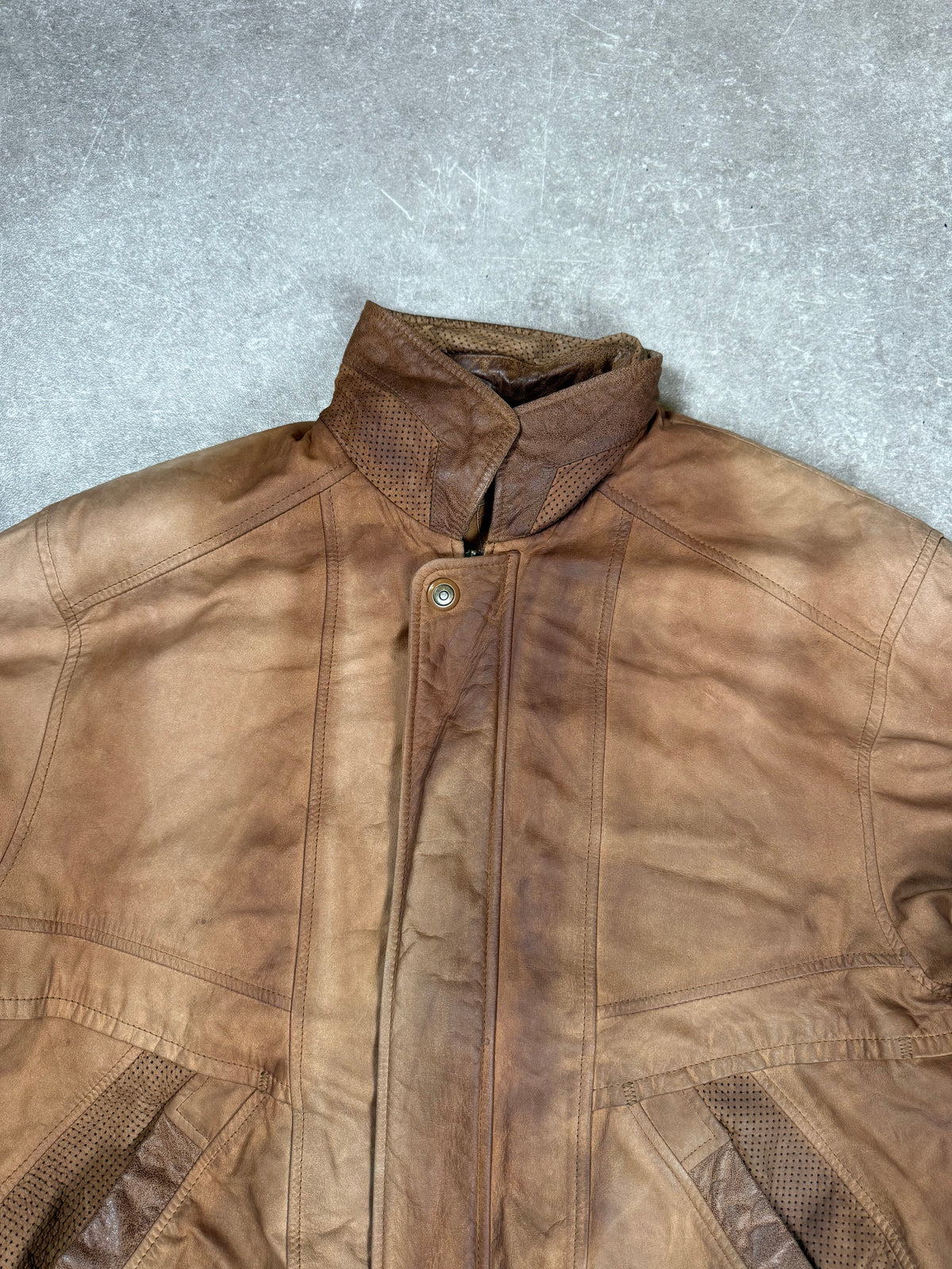 Vintage R&G Herren Lederjacke Gr. 56 Braun – 80er/90er Blouson