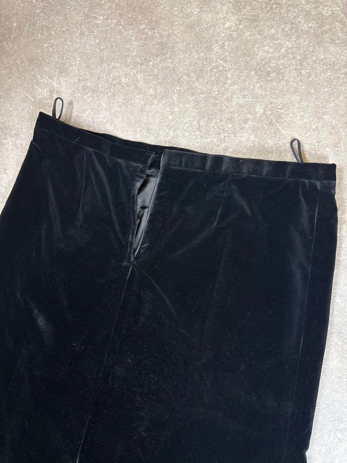 Vintage Damen Samtrock Schwarz – Langer Bleistiftrock mit Schlitz