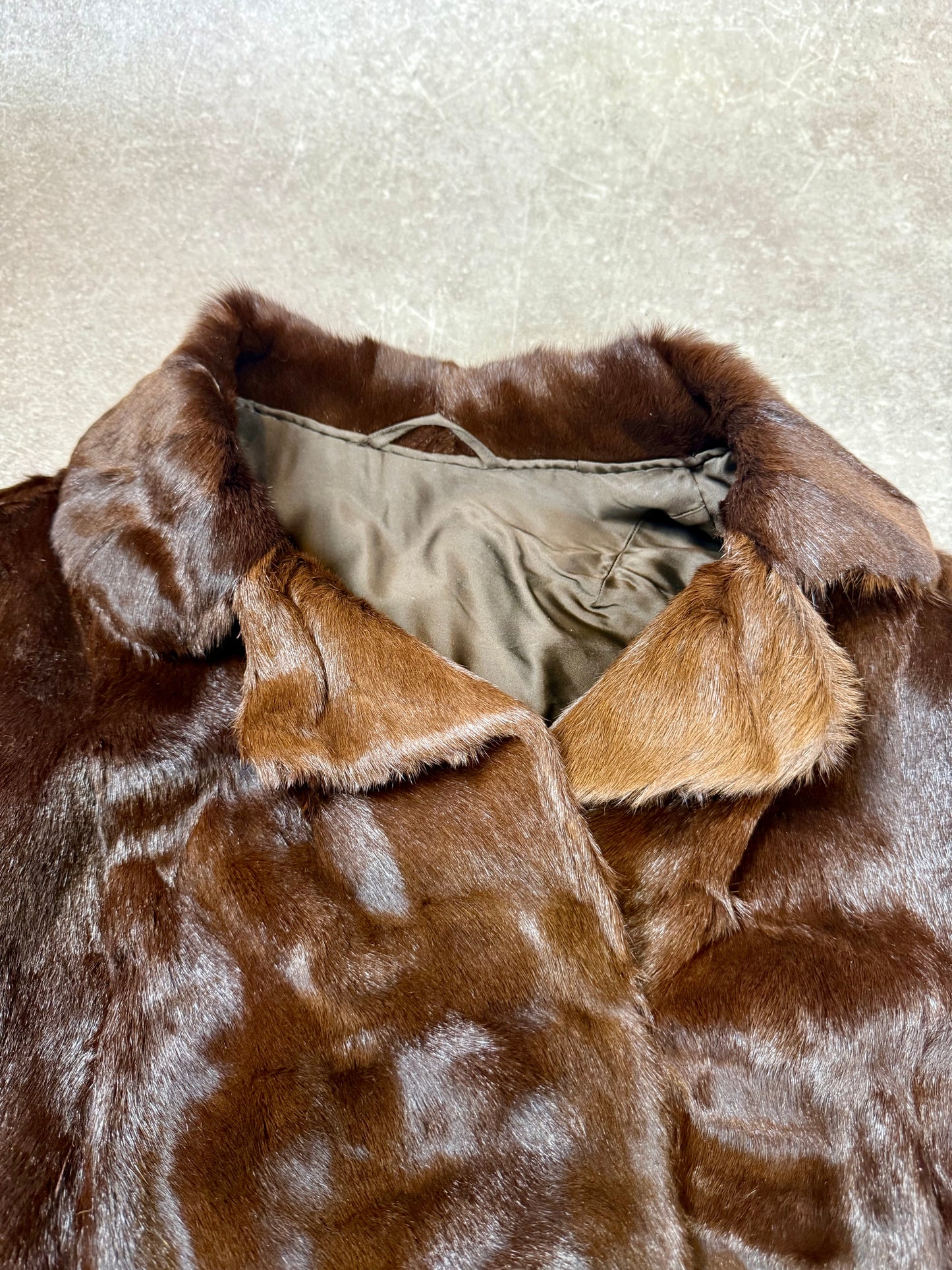 Edler Biber Pelzmantel Echtpelz Braun Sheared Beaver Vintage Damen Gr. M Pelz Moden Loos