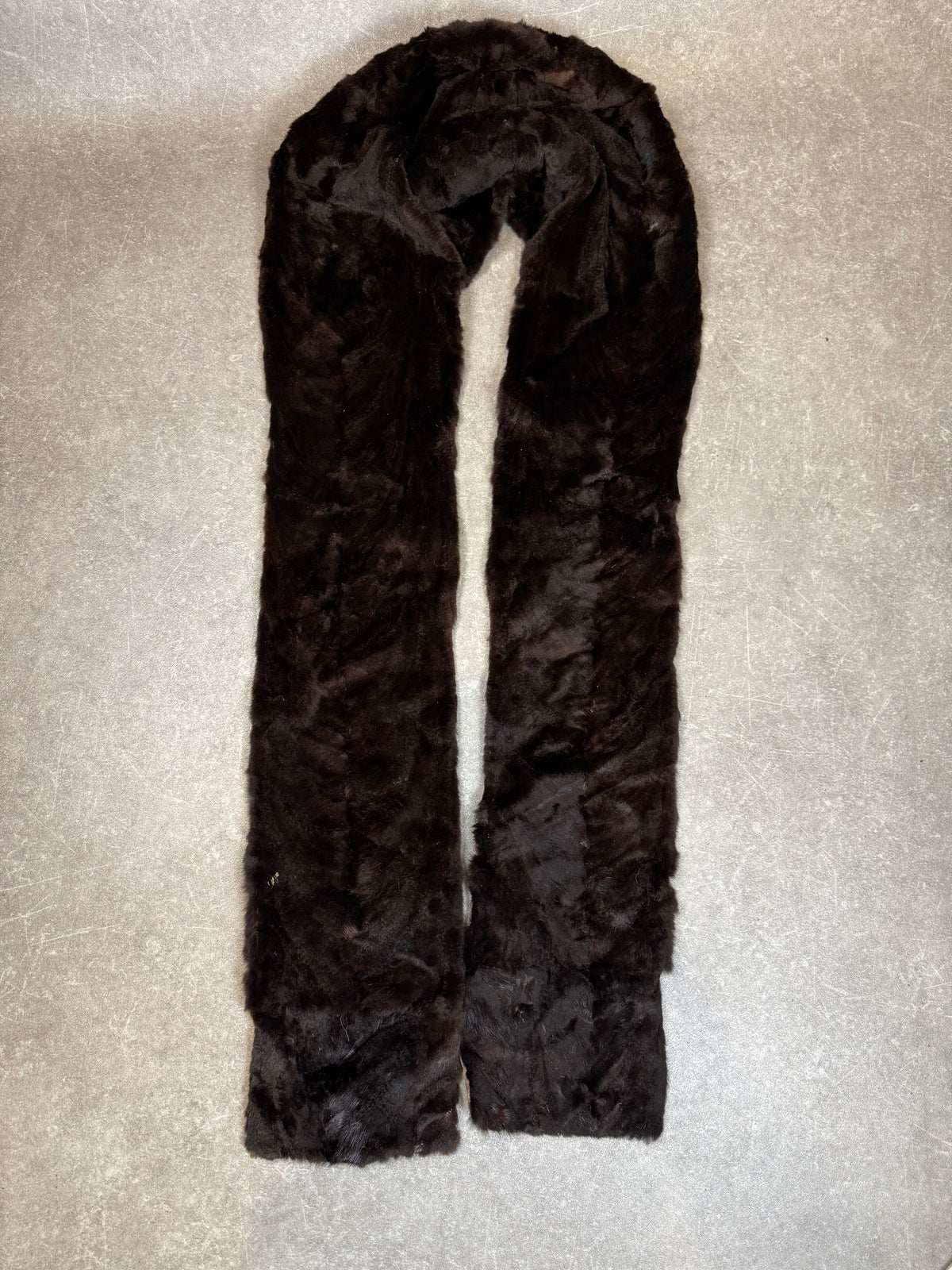 Vintage Echtpelz Kapuzenstola Gr. 38 Dunkelbraun Pelz Stola Schal Cape Kapuze