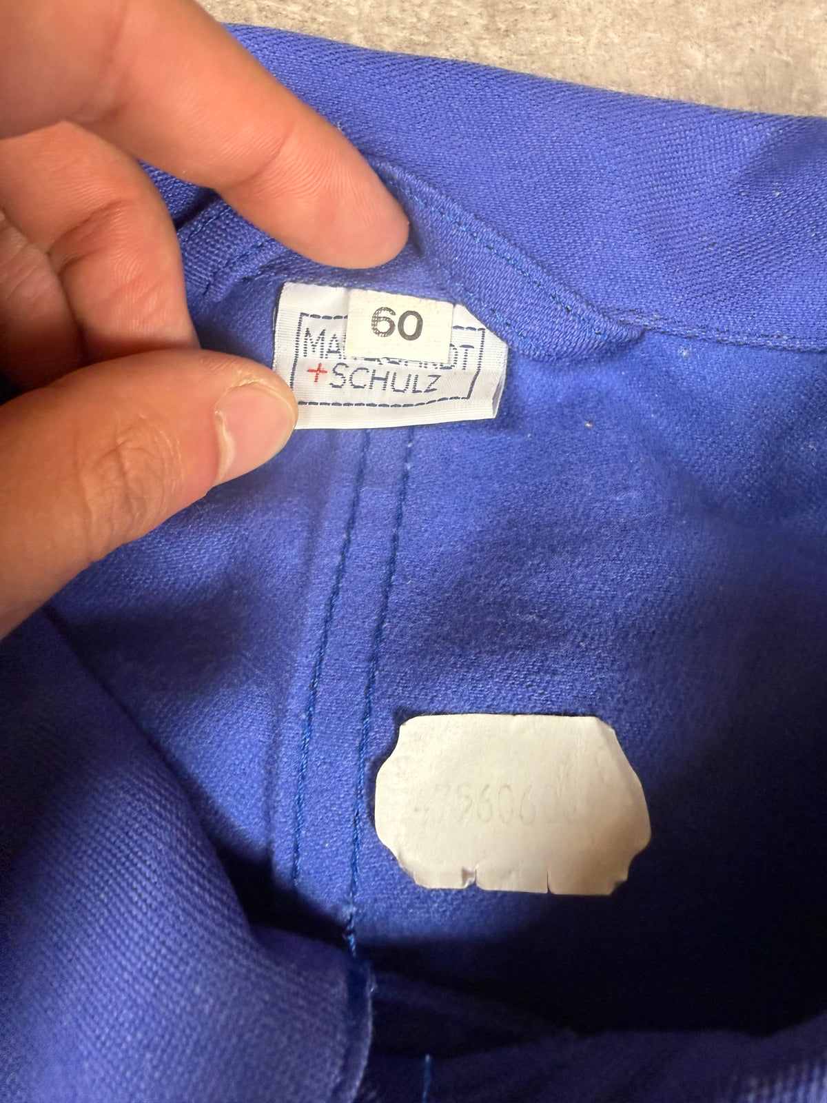 Vintage Arbeitsjacke Marquardt & Schulz Gr. 60 Blau Workwear Chore Jacket Berufsjacke