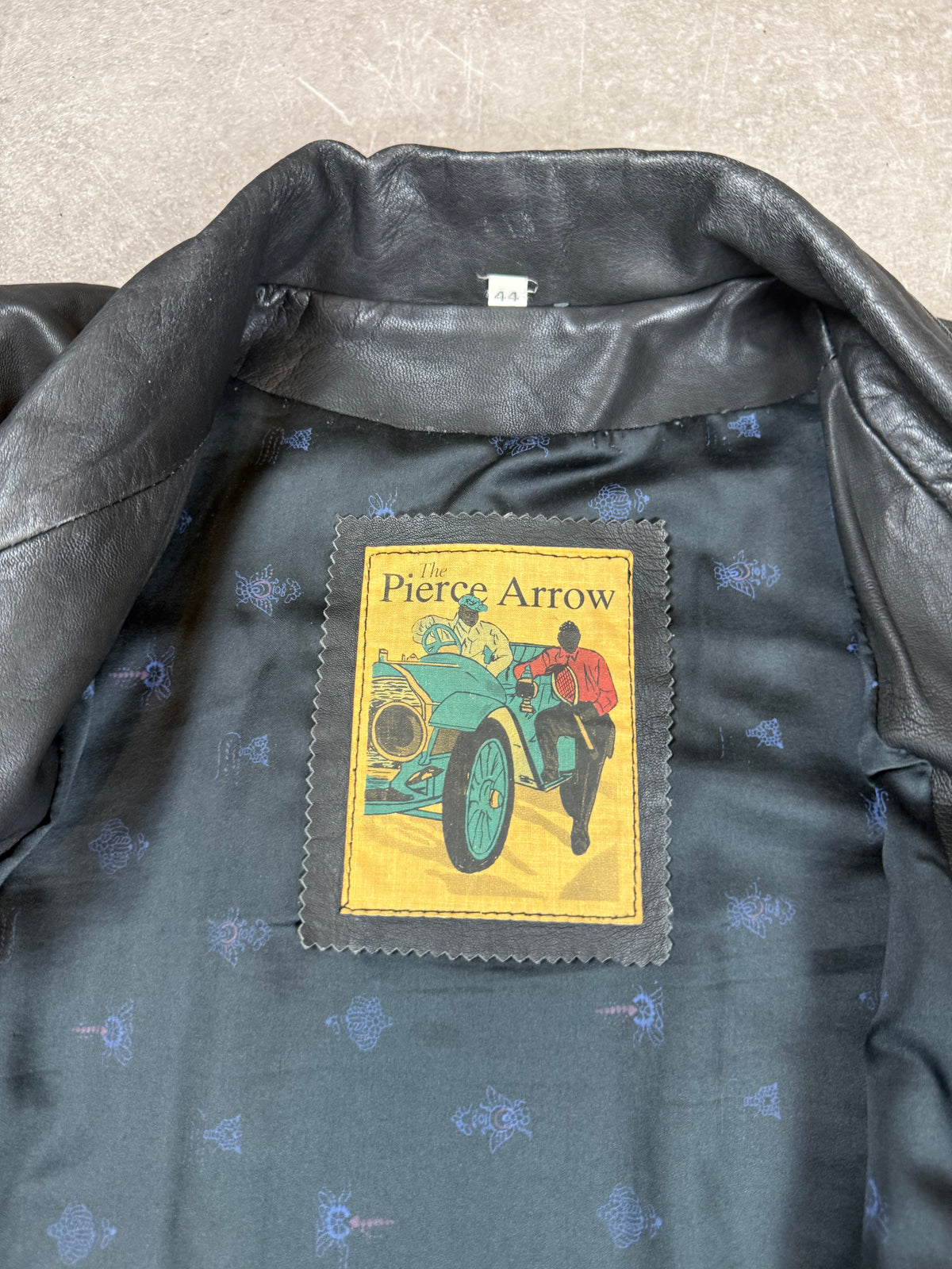 Vintage The Pierre Arrow Lederjacke Schwarz Gr. 44 Oversize 80er 90er
