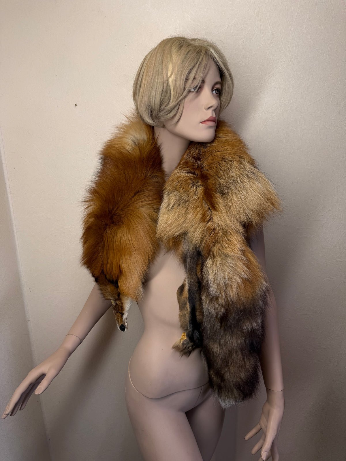 Vintage Rotfuchs Echtfell Fuchsschal Mit Kopf Pfoten & Schweif Rotfuchs Pelzschal Real Fur Fox Stole