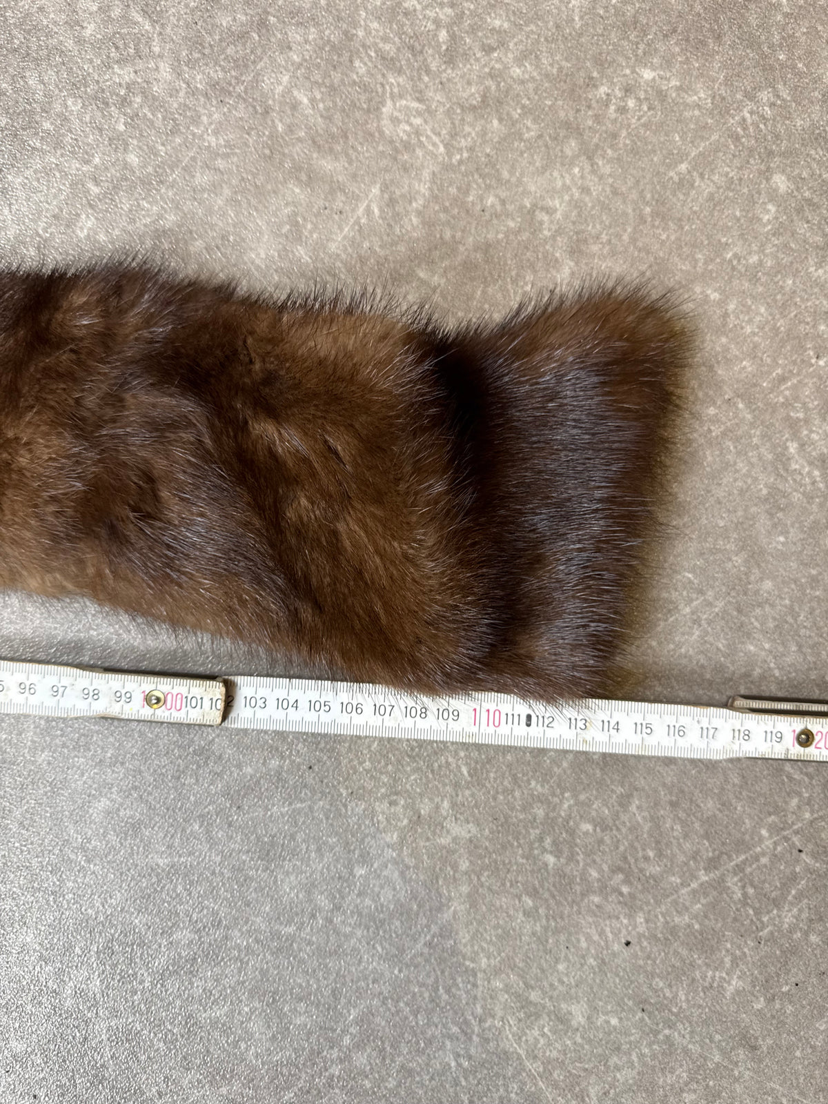 Vintage Nerz Pelzstola Braun Echtfell Nerzstola Fellkragen Pelzkragen ca. 115 cm