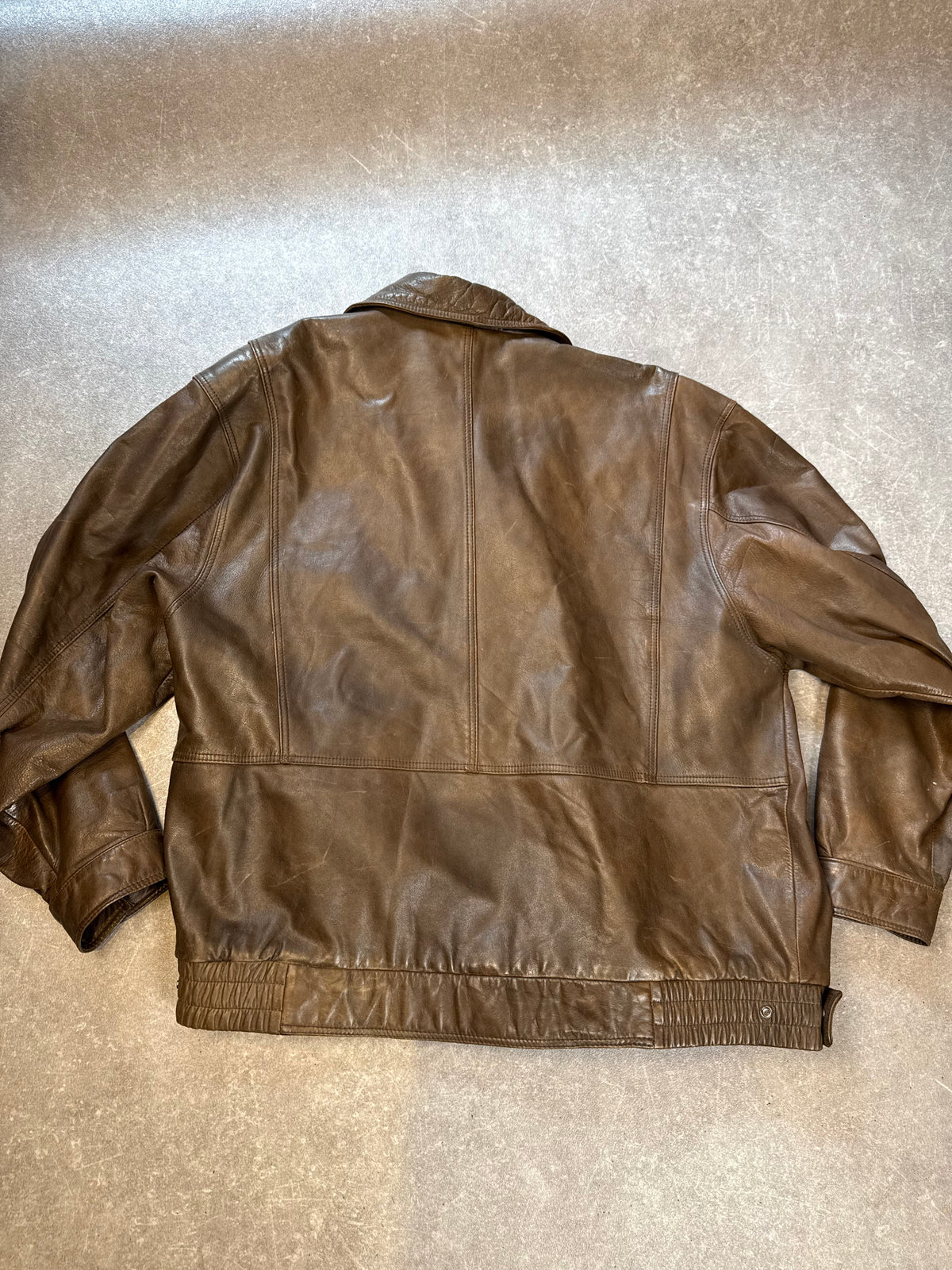 Vintage Lederjacke Herren Braun Echtleder Sportdress Blouson Jacke Gr 54 56 Oversize