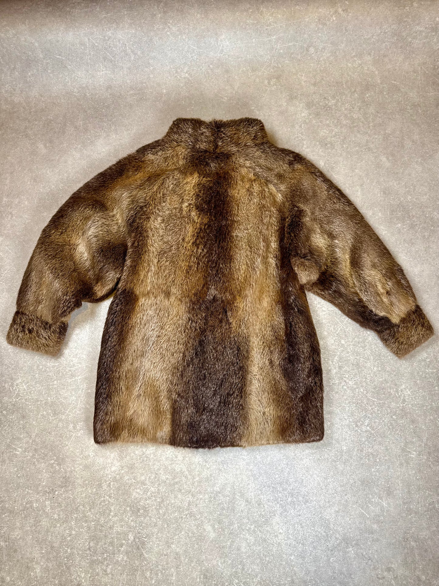 Edle Waschbär Pelzjacke Damen Gr. L 40/42 Braun Vintage Echtpelz Pelz-Etage