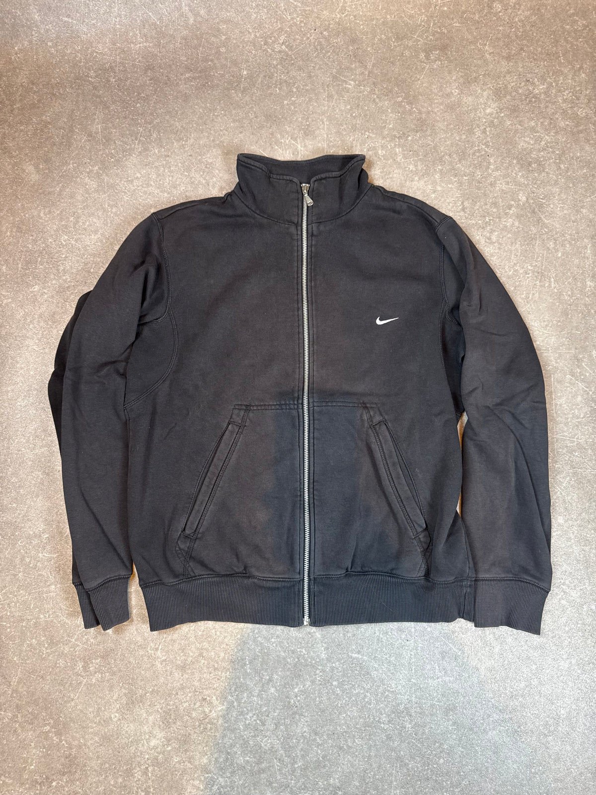 Nike Vintage Y2K Sweatjacke Gr. L Schwarz Full Zip Track Jacket Swoosh