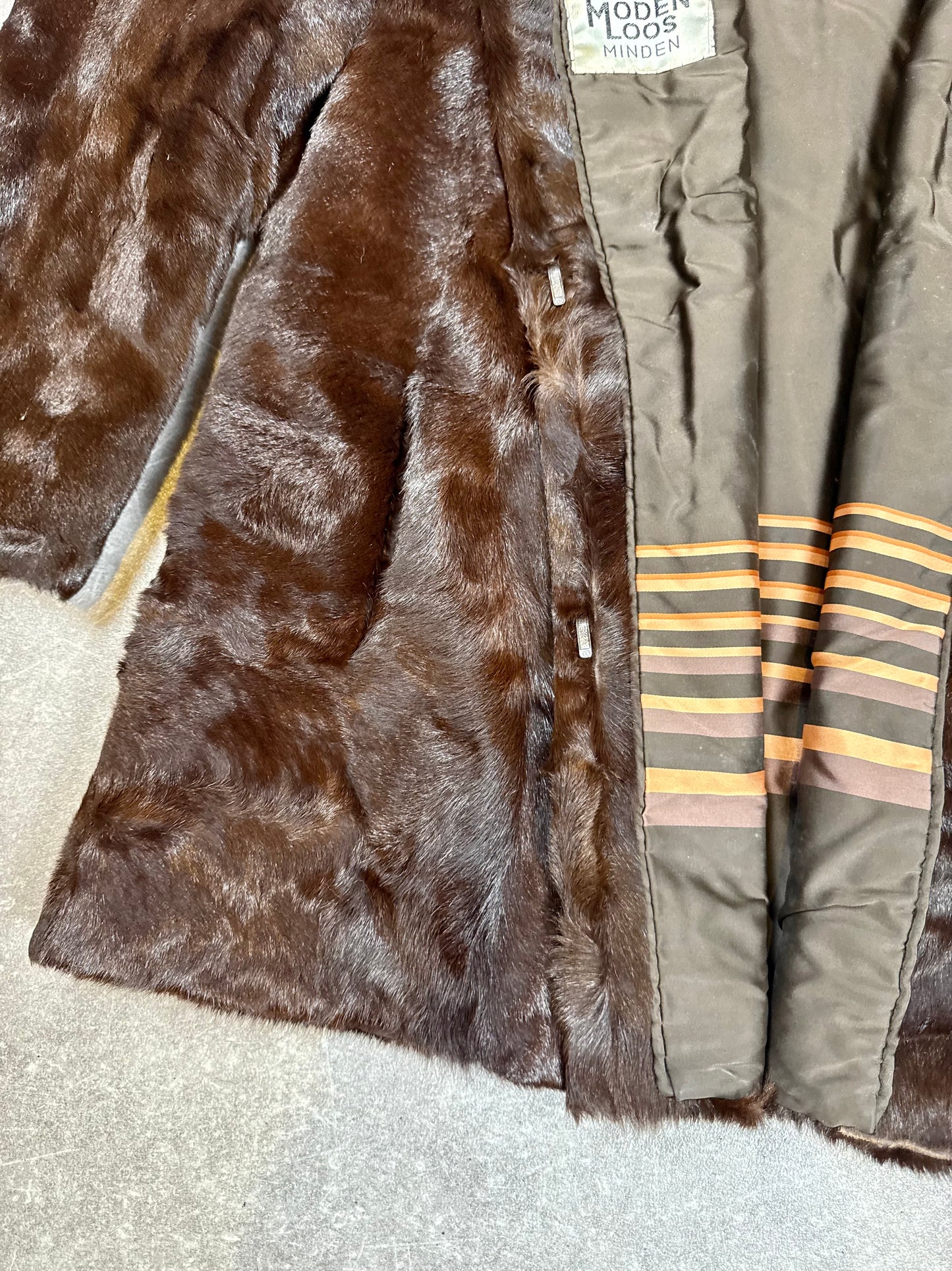 Edler Biber Pelzmantel Echtpelz Braun Sheared Beaver Vintage Damen Gr. M Pelz Moden Loos