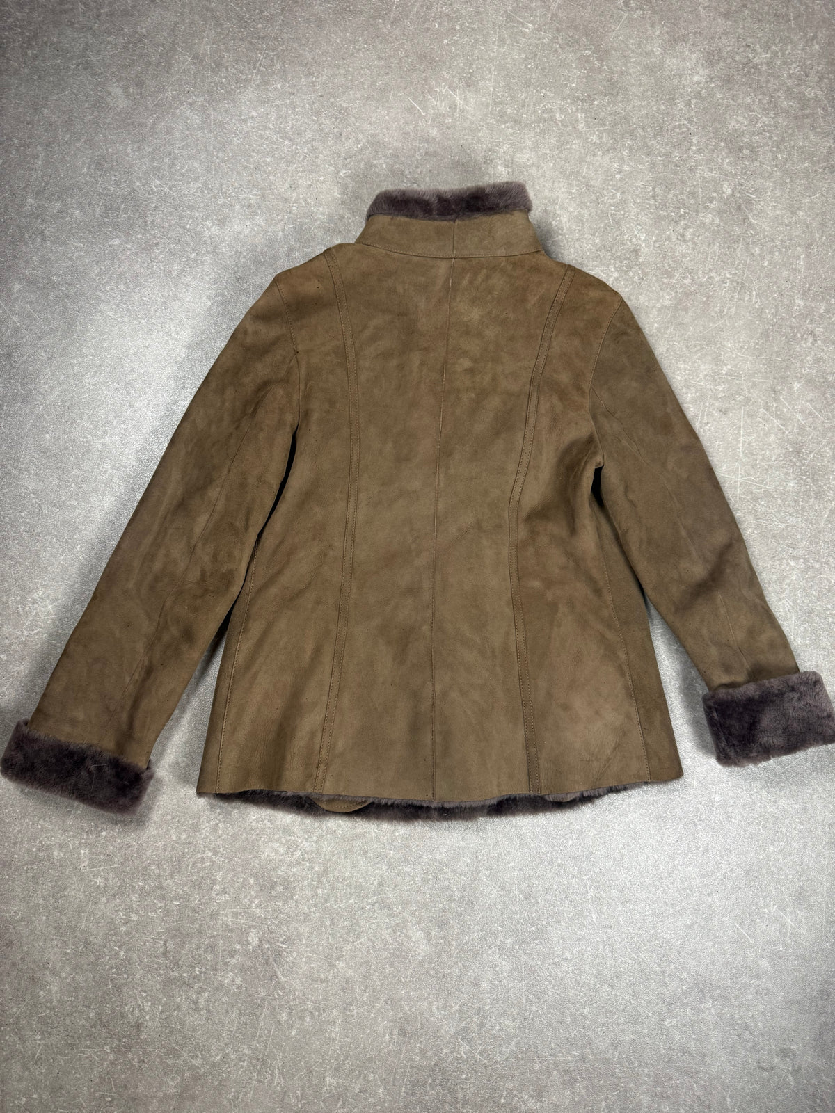 Leather Club Damen Lammfelljacke Braun Echtleder Shearling Gr. 45