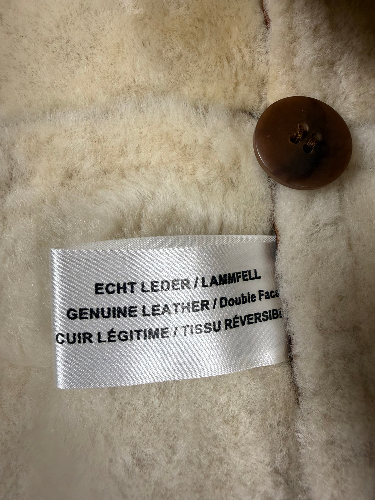 Vintage Lammfellmantel  Gr. 42 – Echtleder Braun Shearling Wintermantel
