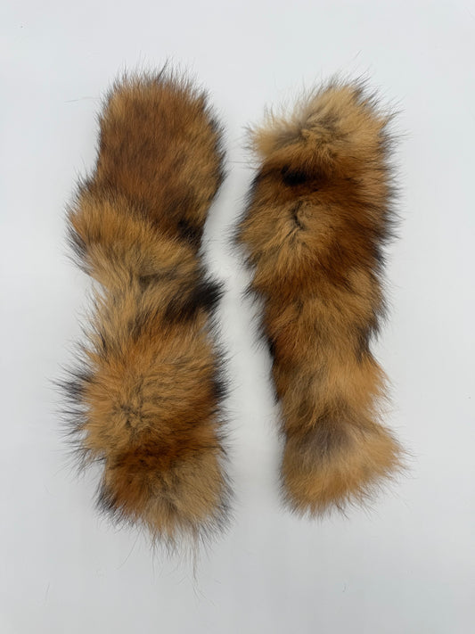 2x Vintage Rotfuchs Fell Kragen Ärmelbesatz Echtfell Fuchsfell