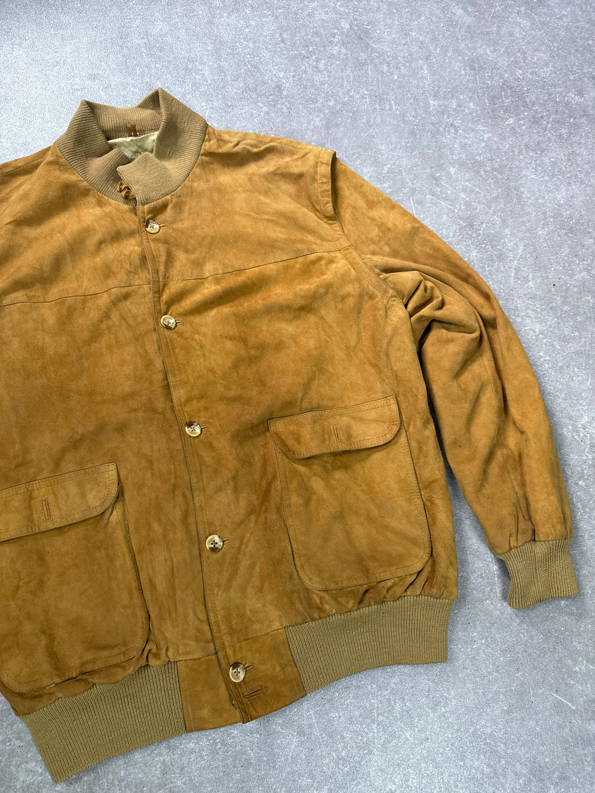 Vintage Gucci Wildleder Lederjacke Bomberjacke Braun Herren Gr. 54 Suede Blouson