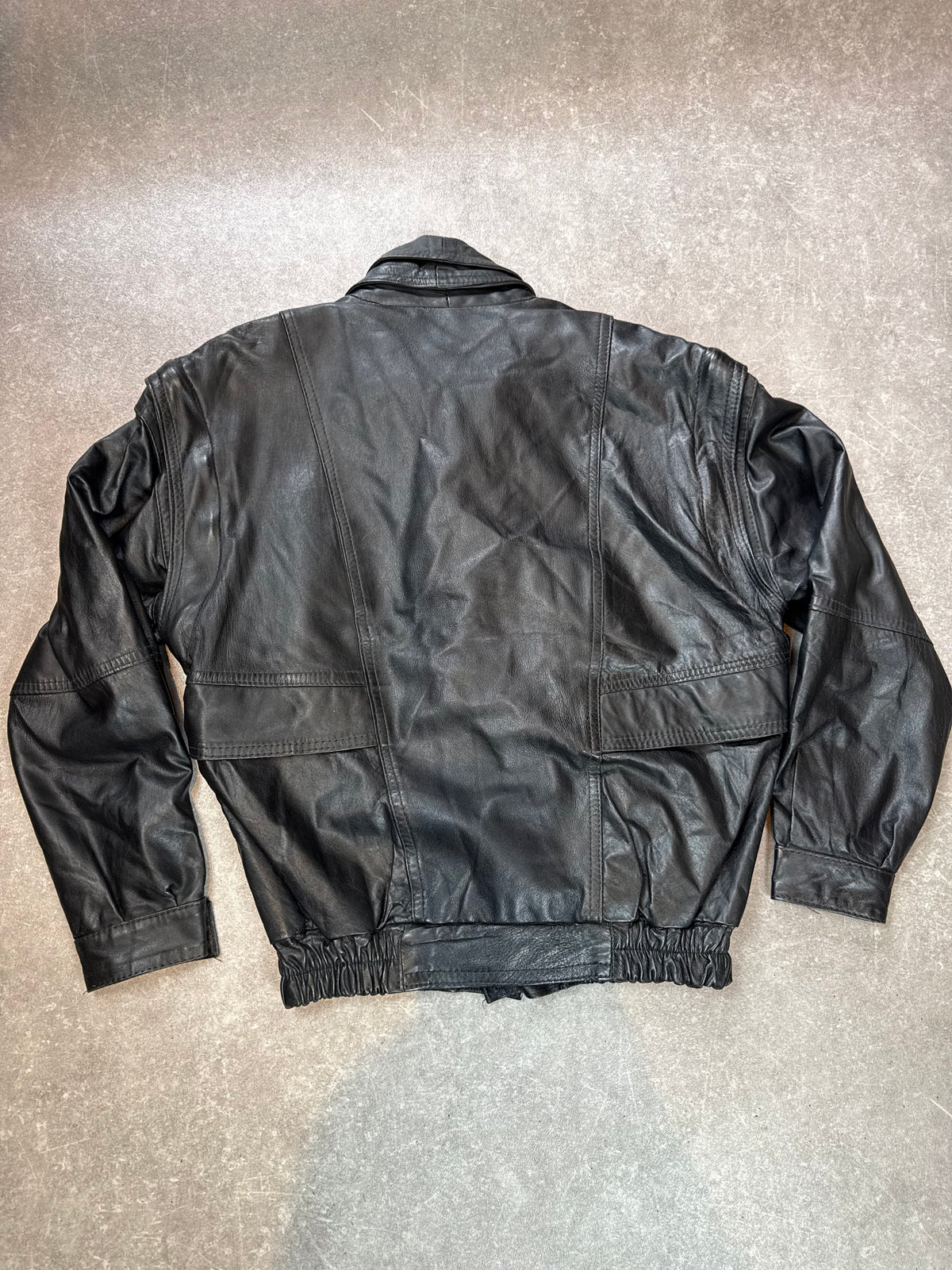 Vintage Vera Lederjacke Schwarz Echtleder 2in1 mit herausnehmbarer Weste Oversize 80er 90er