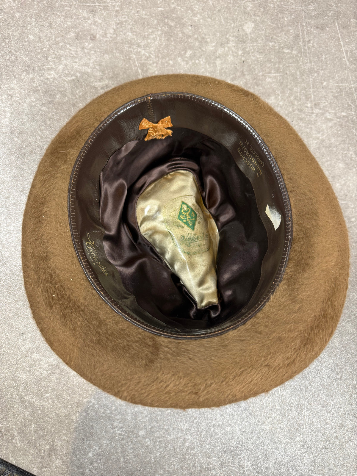 Vintage Hubertus Jagdhut Trachtenhut Braun – Velour – Größe 56