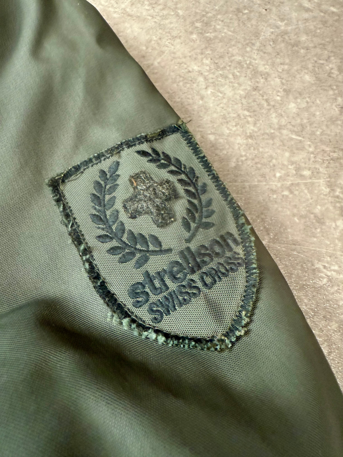 Vintage Strellson Swiss Cross Parka Herren Oliv Military Field Jacket