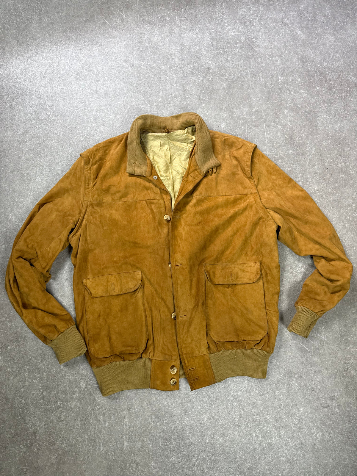 Vintage Gucci Wildleder Lederjacke Bomberjacke Braun Herren Gr. 54 Suede Blouson