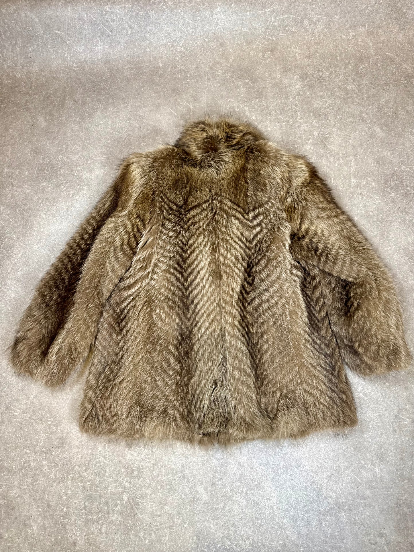 Edle Waschbär Pelzjacke Damen Gr. M 38/40 Braun Vintage Echtpelz Mantel