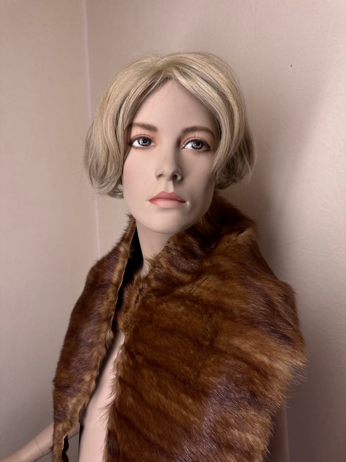 Vintage Nerz Pelzstola Braun Echtfell Mink Schulterkragen A.H.S. American Mink ca. 130 cm