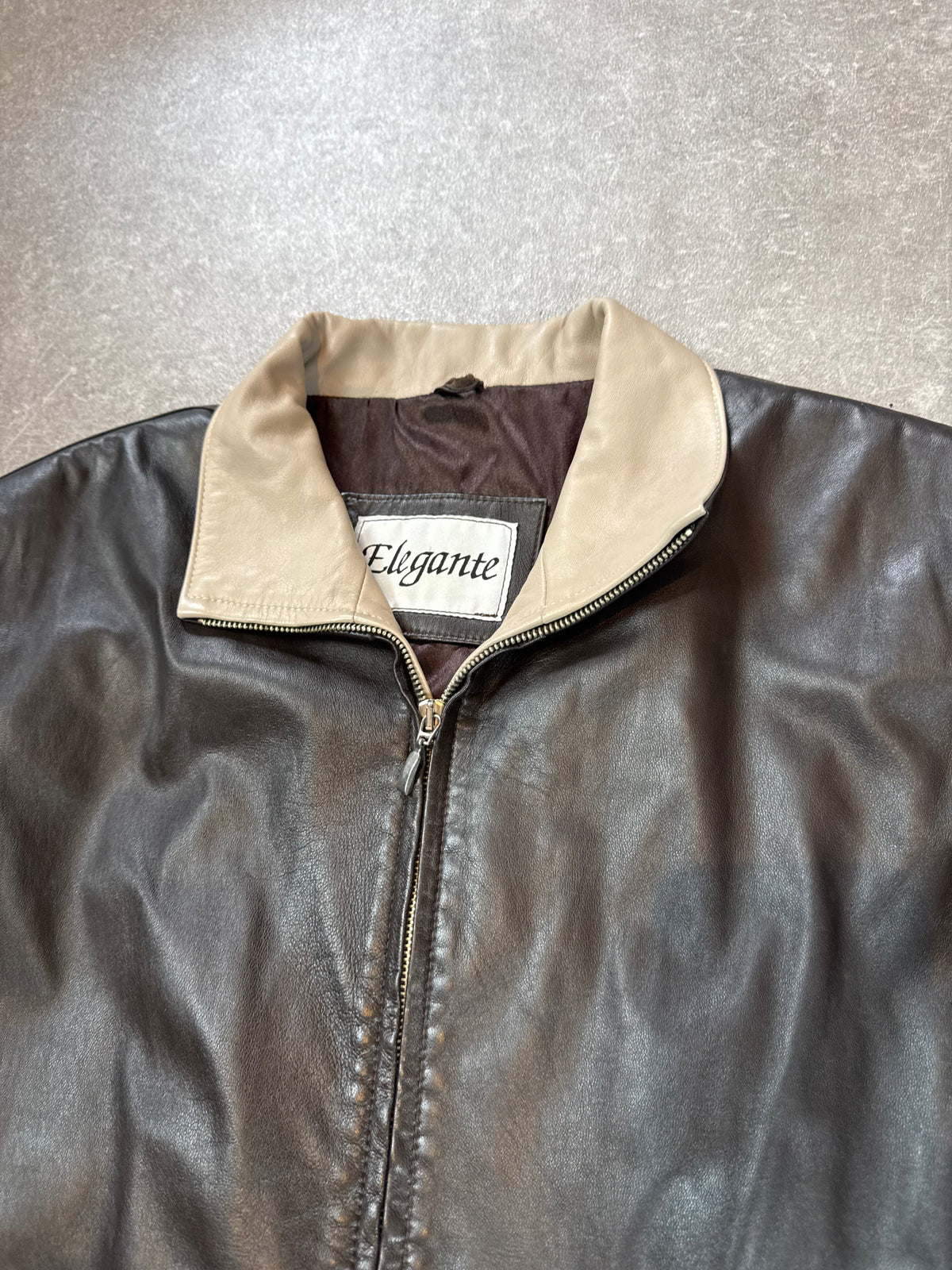 Elegante Lederjacke Herren XL 54 Braun Echtleder Vintage Jacke Übergangsjacke