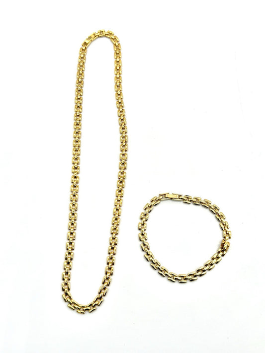 SET GOLD PLATTIERTE HERREN HALSKETTE + ARMBAND HERREN