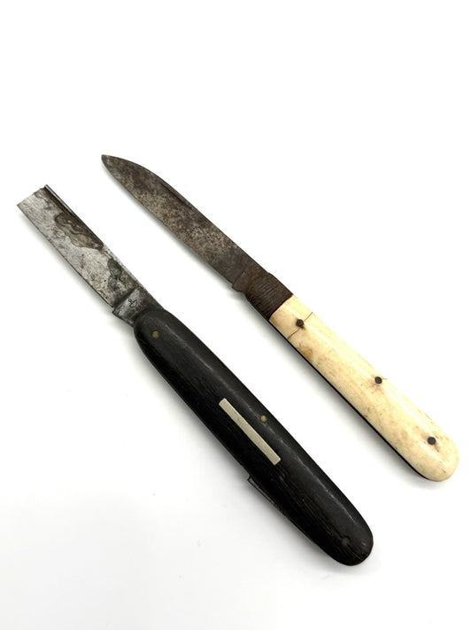 K25B133-LOT SAMMLUNG 2 TASCHENMESSER MESSER ANTIK